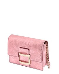 Roger Vivier Micro Viv Metallic Leather Shoulder Bag