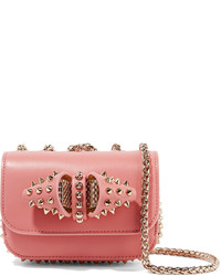 Christian Louboutin Sweet Charity Mini Spiked Leather Shoulder Bag Antique Rose