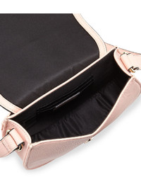 Neiman Marcus Tassel Faux Leather Saddle Bag Blush