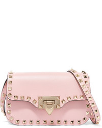 Valentino The Rockstud Leather Shoulder Bag Pastel Pink