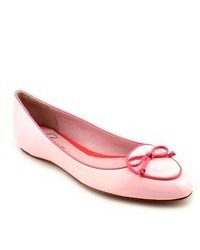 Delman Charm Pink Leather Ballet Flats Shoes