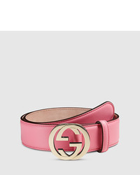 Gucci Leather Belt With Interlocking G Buckle