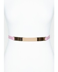 Missguided Skinny Gold Plate Belt Baby Pink