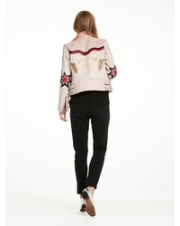 Scotch & Soda Embroidered Leather Jacket