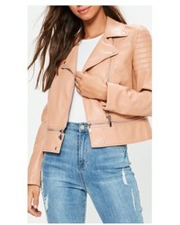 Missguided Faux Leather Moto Jacket