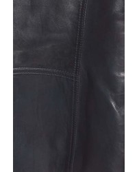 Lamarque Asymmetrical Zip Leather Biker Jacket