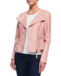 NM Exclusive Nm Leather Peplum Jacket Light Pink