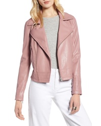 Halogen Quilted Faux Leather Moto Jacket