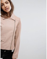 Asos Soft Pink Leather Biker Jacket