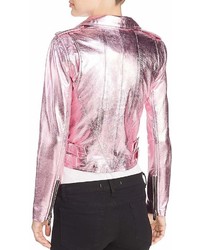 The Mighty Company Lecce Metallic Leather Biker Jacket