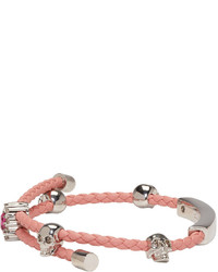 Alexander McQueen Pink Friendship Skull Bracelet