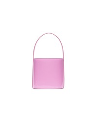 Staud Bubblegum Pink Bisset Patent Leather Bucket Bag