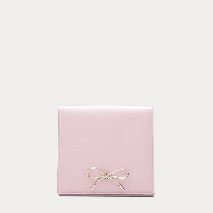 pink patent clutch