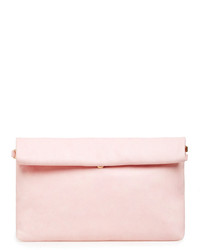 Dailylook Maya Vegan Leather Large Fold Over Clutch In Pink