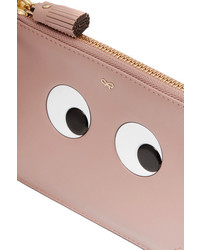 Anya Hindmarch Eyes Loose Pocket Small Embossed Leather Pouch Blush