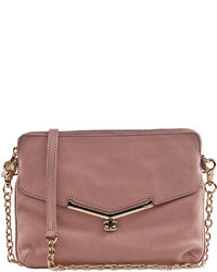 Botkier Handbags Valentina Mini Convertible Clutch Dusty Pink Leather