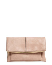 Sole Society Lalet Fold Over Faux Leather Clutch