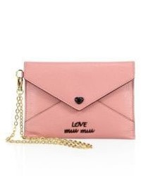 Miu Miu Leather Love Envelope Chain Pouch
