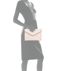 Rebecca Minkoff Leo Saffiano Envelope Clutch Bag Pale Blush