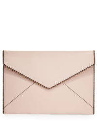 Rebecca Minkoff Leo Saffiano Envelope Clutch Bag Vintage Pink