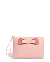Marc Jacobs Bow Clutch Wristlet Pale Pink Rosewood Lipstick