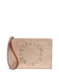 Stella McCartney Metallic Faux Nappa Leather Wristlet Clutch