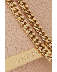Jimmy Choo Milla Snake Effect Leather Clutch