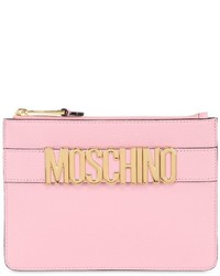 Moschino Logo Lettering Leather Pouch