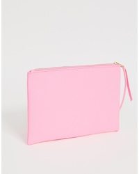 South Beach Neon Pink Clutch With Wristlet In Scuba