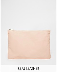 American Apparel Pastel Pink Leather Clutch