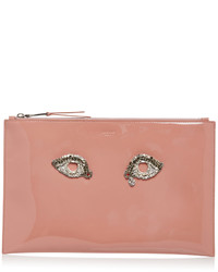 Rochas Patent Leather Clutch With Embellished Eye Detail