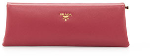 Prada Saffiano East West Frame Clutch Bag Pink | Where to buy ...