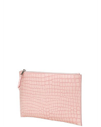 Rochas Croc Embossed Leather Pouch