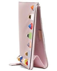 Fendi Small Multistud Leather Pouch Pink