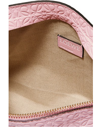 Loewe T Embossed Leather Clutch Pink