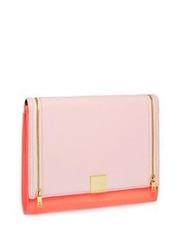 Ted Baker London Leather Clutch Bright Pink