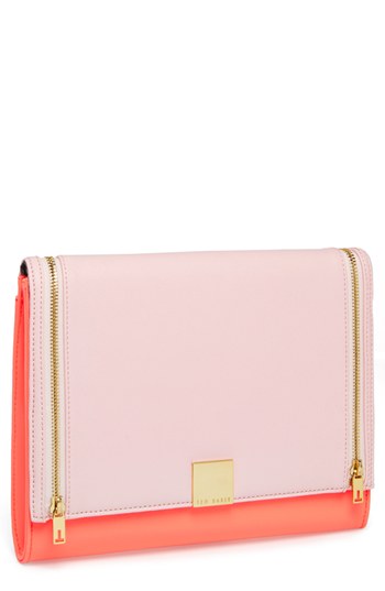 Ted Baker London Leather Clutch Bright Pink, $145 | Nordstrom ...