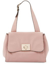 Valentino Leather Flap Shoulder Bag Baby Pink