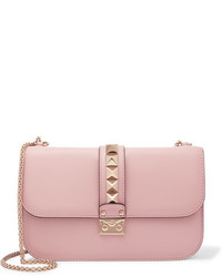 Valentino Lock Medium Leather Shoulder Bag Baby Pink