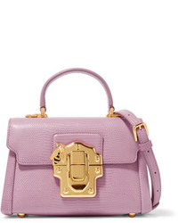 Dolce & Gabbana Lucia Mini Lizard Effect Leather Shoulder Bag Pink