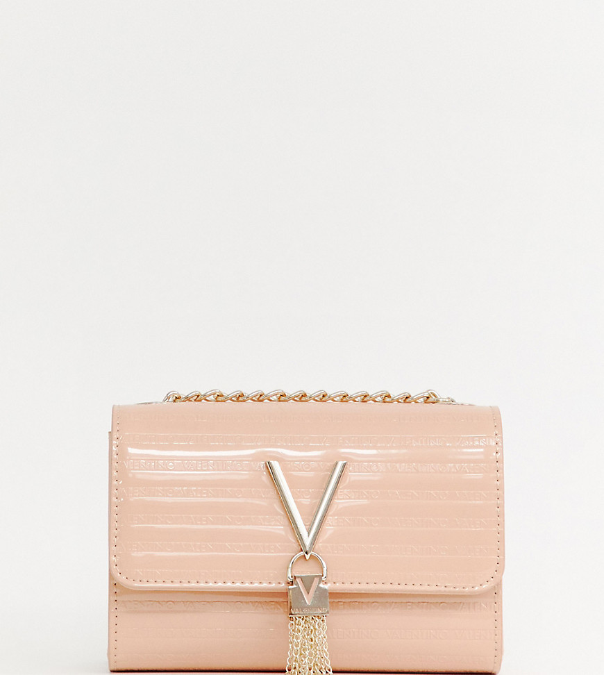 Valentino by Mario Valentino S.p.A Off White Leather Pebbled Tassel Detail Bag