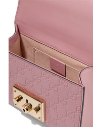 Gucci Padlock Small Embossed Leather Shoulder Bag Antique Rose, $1,950, NET-A-PORTER.COM