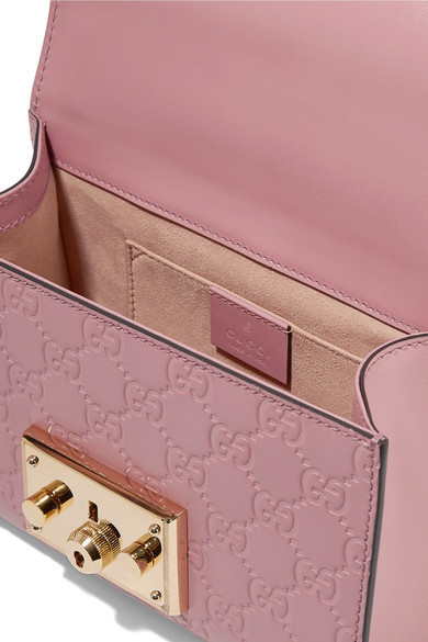 Gucci Padlock Small Embossed Leather Shoulder Bag Antique Rose, $1,950, NET-A-PORTER.COM