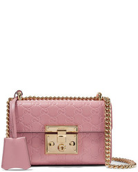 Gucci Padlock Small Embossed Leather Shoulder Bag Antique Rose