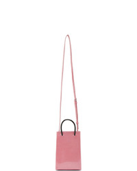 Balenciaga Pink Glitter Shopping Phone Holder Bag