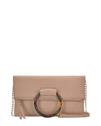 ANTIK KRAFT Ring Convertible Faux Leather Clutch