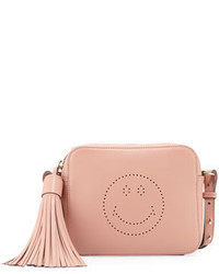 Anya Hindmarch Smiley Leather Crossbody Bag Pink