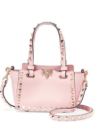 Valentino The Rockstud Micro Textured Leather Shoulder Bag Baby Pink