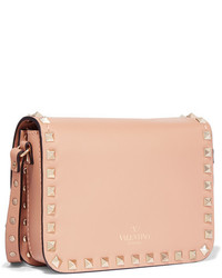 Valentino The Rockstud Mini Leather Shoulder Bag Peach