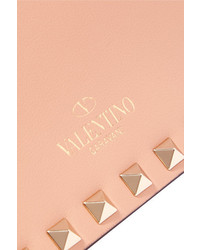 Valentino The Rockstud Mini Leather Shoulder Bag Peach
